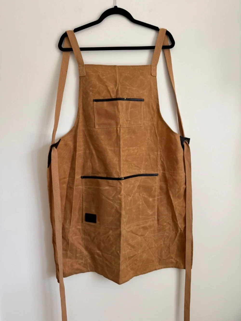 NWT! Crate & Barrel x Shinola Mackinac Waxed Canvas Apron | Tan Leather Trim | S
